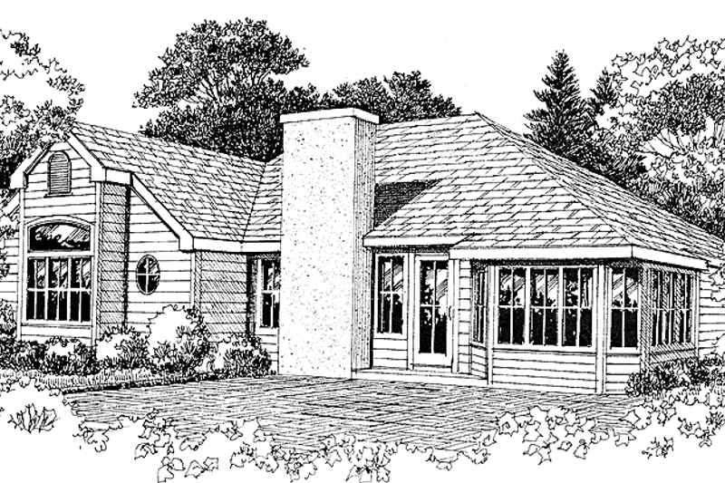 House Design - Exterior - Rear Elevation for Country House Plan #314-223 - 4 bed, 2 bath