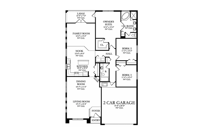 Home Plan - Floor Plan - Main Floor for Craftsman House Plan #1058-67 - 3 bed, 2 bath