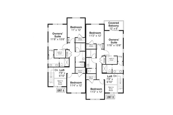 House Blueprint - Contemporary Floor Plan - Upper Floor Plan #124-1458