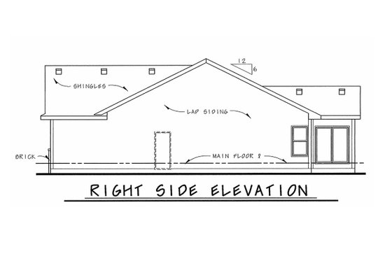 Exterior - Other Elevation for Traditional House Plan #20-1791 - 3 bed, 2 bath
