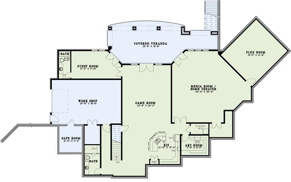 Home Plan - Traditional Floor Plan - Lower Floor Plan #17-3365
