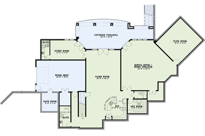 Dream House Plan - Floor Plan - Lower Floor for Traditional House Plan #17-3365 - 6 bed, 5 bath