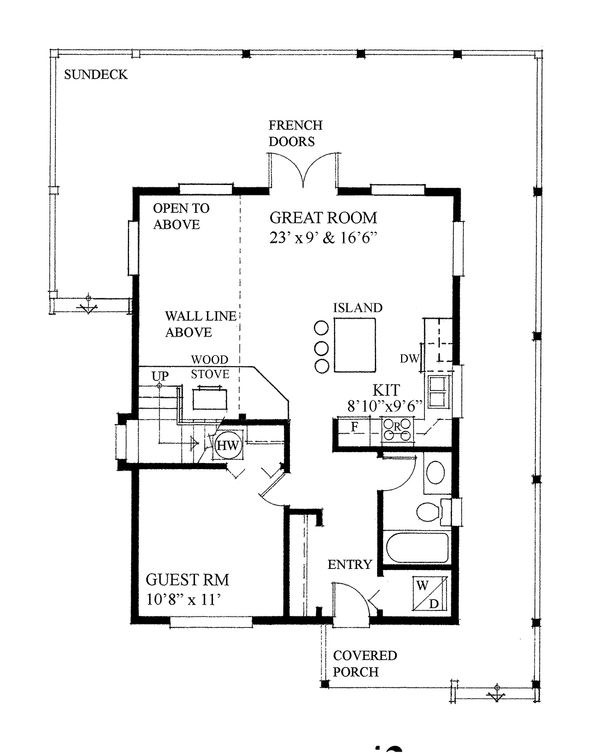 House Blueprint - Cottage Floor Plan - Main Floor Plan #118-169