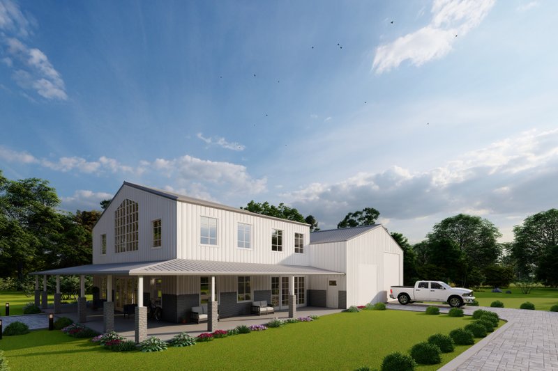 Dream House Plan - Exterior - Other Elevation 7 for Barndominium House Plan #1107-35 - 3 bed, 3.5 bath
