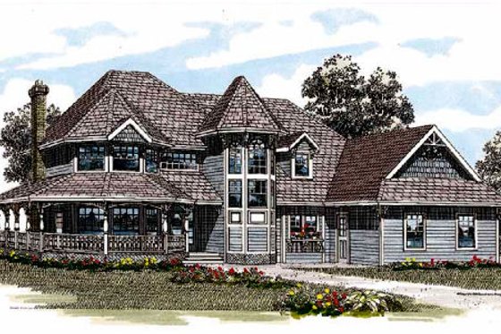 Exterior - Front Elevation for Country House Plan #47-289 - 4 bed, 2.5 bath