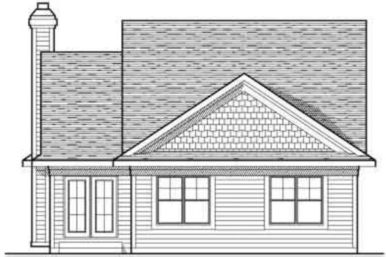 Exterior - Rear Elevation for Traditional House Plan #70-675 - 2 bed, 2 bath