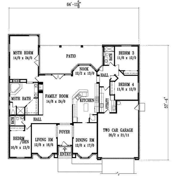 Dream House Plan - Adobe / Southwestern Floor Plan - Main Floor Plan #1-1089
