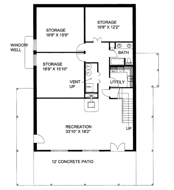 Bungalow Floor Plan - Lower Floor Plan #117-672