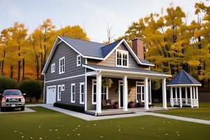 Exterior - Front Elevation 3 for Farmhouse House Plan #1118-2 - 4 bed, 4 bath