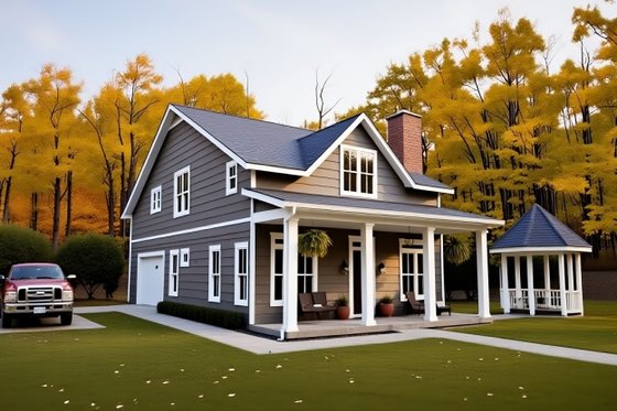 Exterior - Front Elevation 3 for Farmhouse House Plan #1118-2 - 4 bed, 4 bath