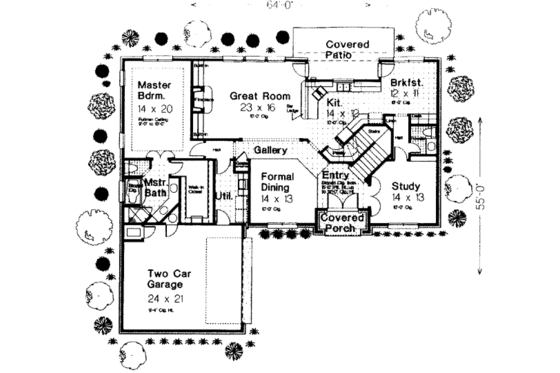 Floor Plan - Main Floor for European House Plan #310-268 - 3 bed, 2.5 bath