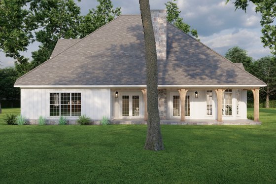 Exterior - Rear Elevation 1 for Craftsman House Plan #17-2531 - 4 bed, 3 bath