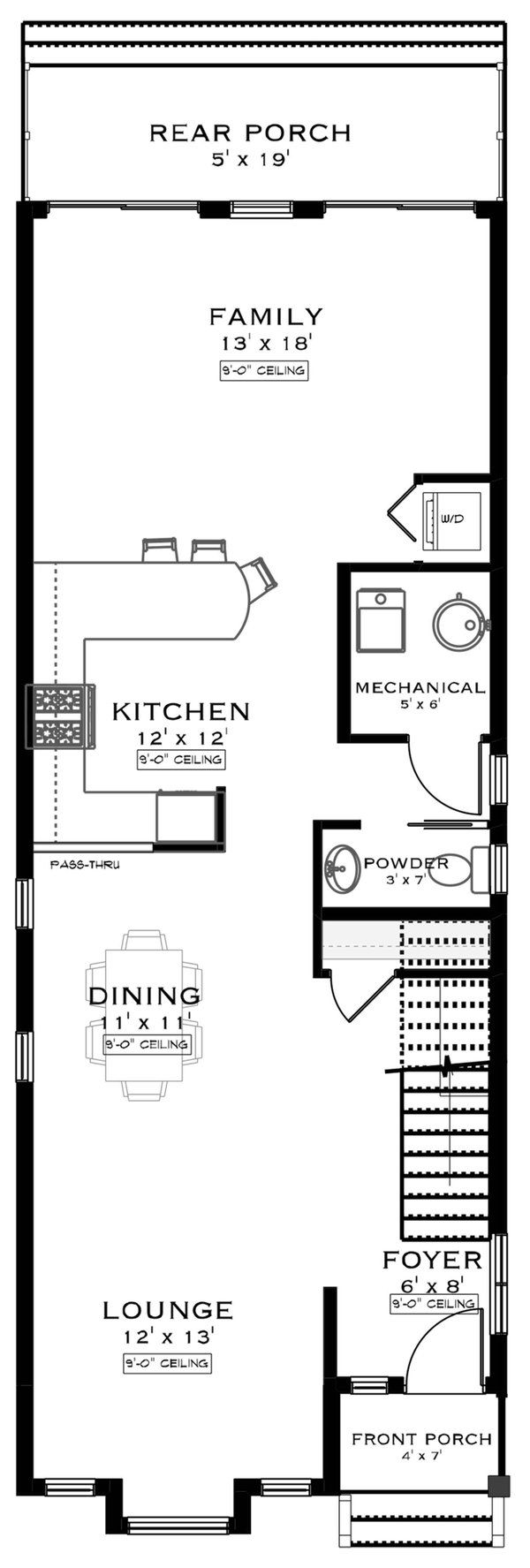 Home Plan - Floor Plan - Main Floor for Farmhouse House Plan #1101-72 - 3 bed, 2.5 bath