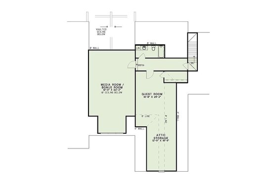 Floor Plan - Upper Floor for European House Plan #17-2539 - 3 bed, 3.5 bath