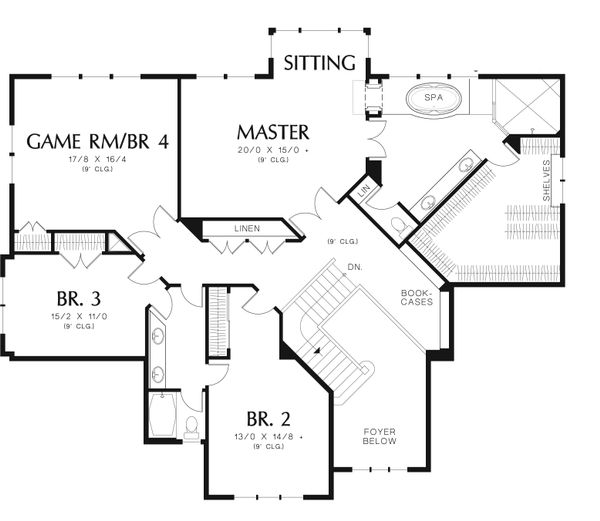 House Blueprint - Craftsman Floor Plan - Upper Floor Plan #48-612