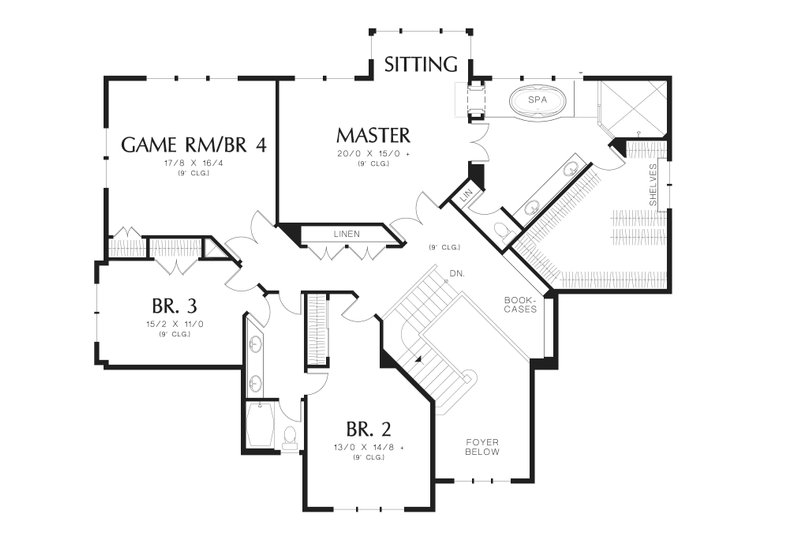 Home Plan - Floor Plan - Upper Floor for Craftsman House Plan #48-612 - 5 bed, 3.5 bath