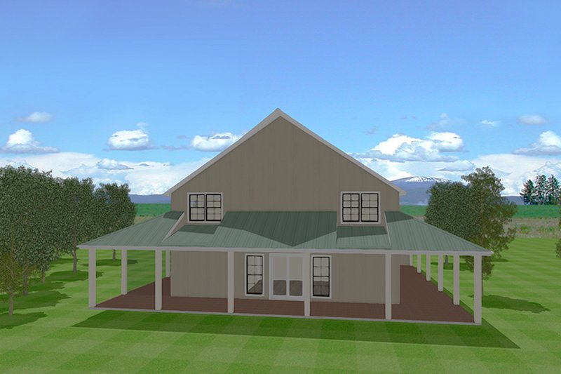 Dream House Plan - Exterior - Rear Elevation for Barndominium House Plan #923-97 - 3 bed, 3.5 bath