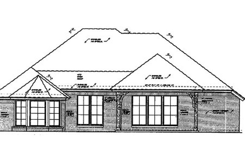 House Blueprint - Exterior - Rear Elevation for European House Plan #310-682 - 3 bed, 2 bath