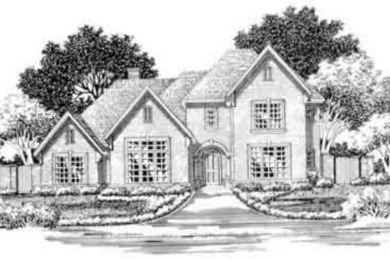 Exterior - Front Elevation for European House Plan #141-112 - 4 bed, 4.5 bath