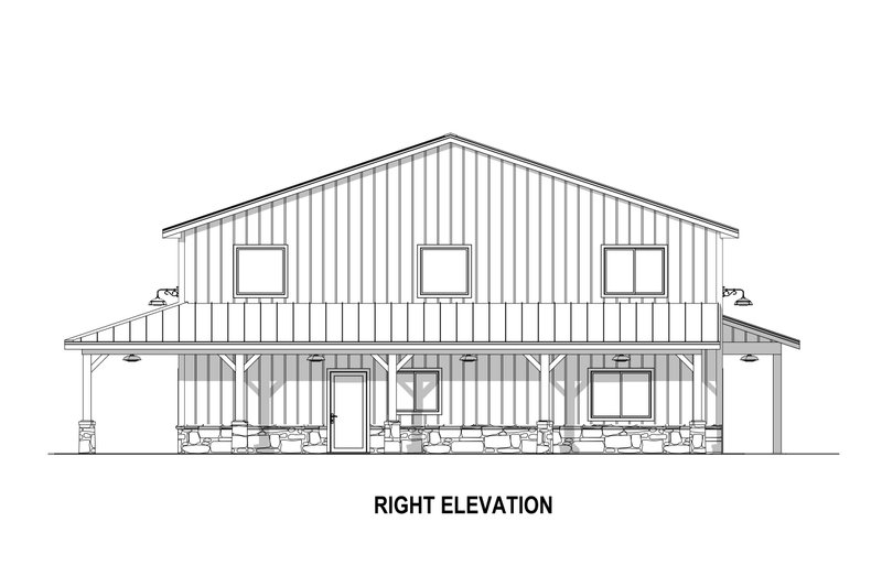 Dream House Plan - Exterior - Other Elevation 1 for Barndominium House Plan #1084-9 - 3 bed, 3.5 bath
