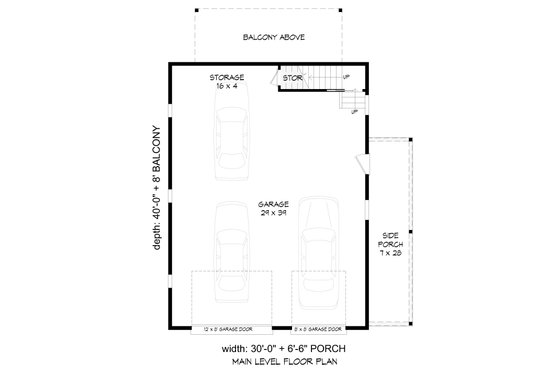 Floor Plan - Main Floor for Traditional House Plan #932-480, 0 bath