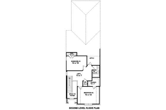 Floor Plan - Upper Floor for Traditional House Plan #81-13610 - 3 bed, 3.5 bath