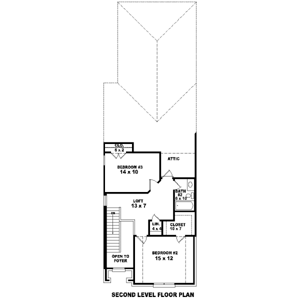 Traditional Floor Plan - Upper Floor Plan #81-13610