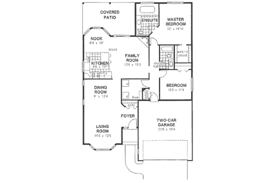 Floor Plan - Main Floor for Traditional House Plan #18-9056 - 2 bed, 2 bath