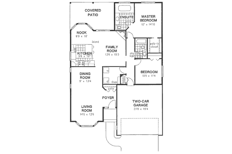 Dream House Plan - Floor Plan - Main Floor for Traditional House Plan #18-9056 - 2 bed, 2 bath