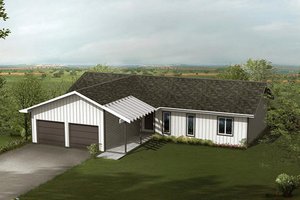 Ranch Exterior - Front Elevation Plan #57-231
