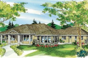 Ranch Exterior - Front Elevation Plan #124-752