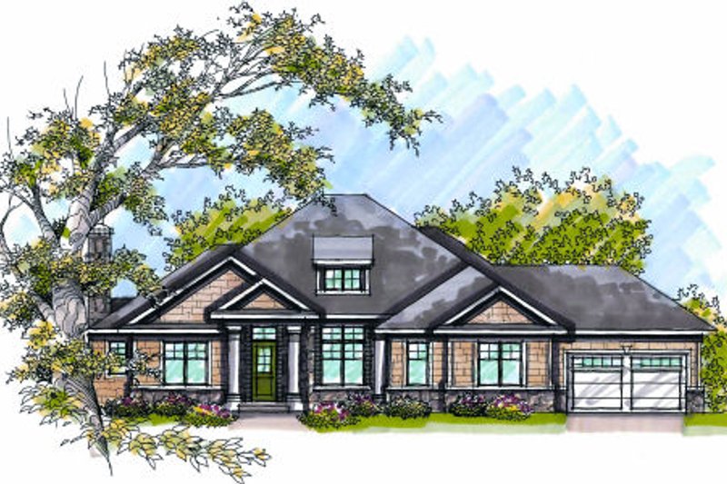 Dream House Plan - Bungalow Exterior - Front Elevation Plan #70-985