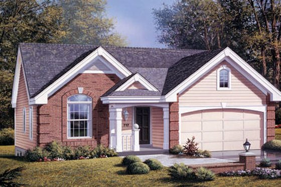 Exterior - Front Elevation 3 for Traditional House Plan #57-180 - 3 bed, 2 bath