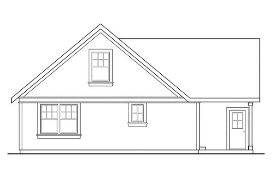 Exterior - Rear Elevation for Traditional House Plan #124-398 - 3 bed, 2 bath