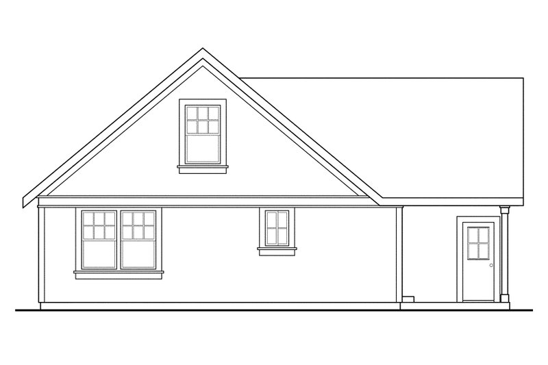 Architectural House Design - Exterior - Rear Elevation for Traditional House Plan #124-398 - 3 bed, 2 bath