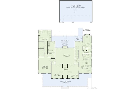 Floor Plan - Main Floor for Classical House Plan #17-2619 - 3 bed, 2.5 bath