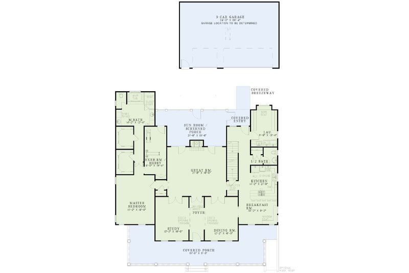 Home Plan - Floor Plan - Main Floor for Classical House Plan #17-2619 - 3 bed, 2.5 bath