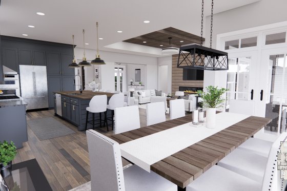 Interior - Dining Room for Farmhouse House Plan #51-1232 - 3 bed, 2.5 bath