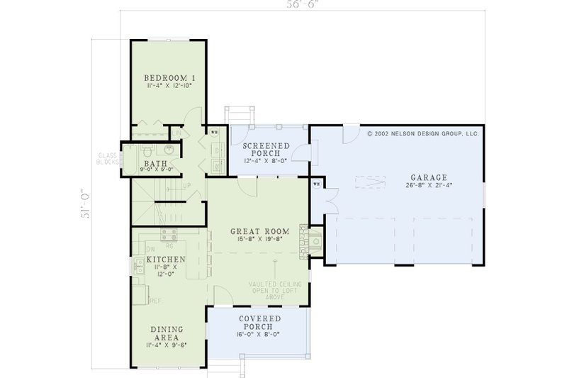 Dream House Plan - Floor Plan - Main Floor for Southern House Plan #17-565 - 2 bed, 2 bath