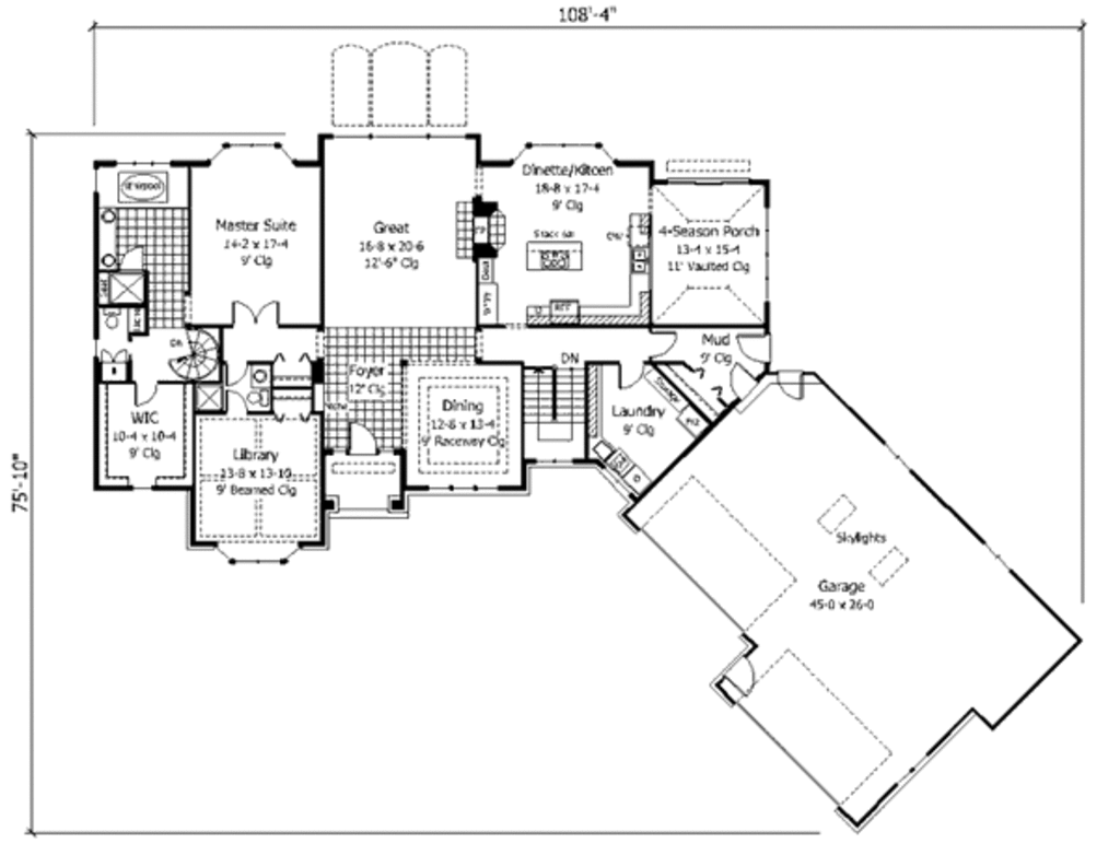 Traditional Style House Plan - 4 Beds 3.5 Baths 4908 Sq/Ft Plan #51-192 ...