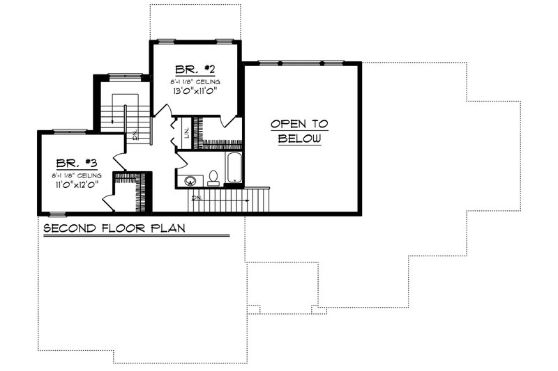 Dream House Plan - Floor Plan - Upper Floor for Southern House Plan #70-1227 - 3 bed, 3 bath