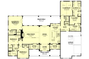 Floor Plan - Main Floor for Traditional House Plan #430-306 - 4 bed, 3.5 bath