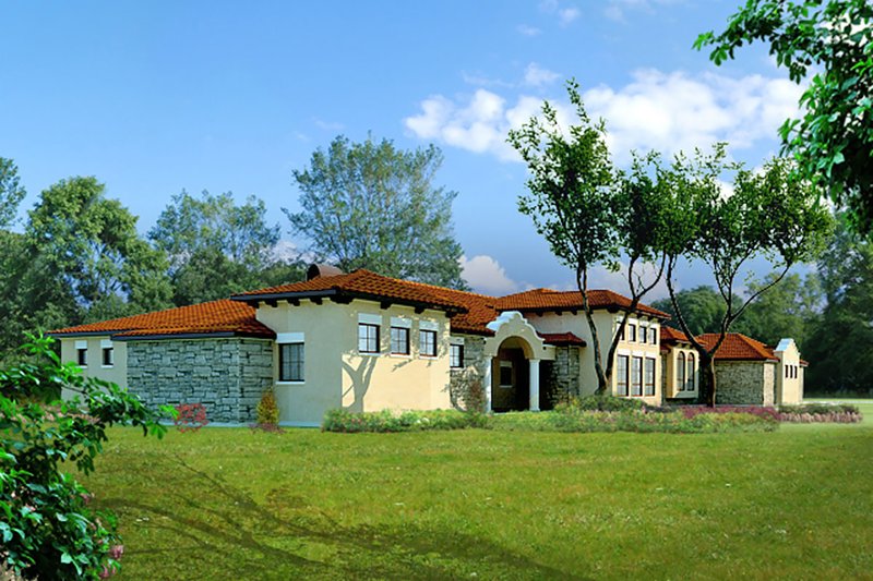 Architectural House Design - Exterior - Other Elevation 1 for Mediterranean House Plan #80-213 - 5 bed, 5 bath