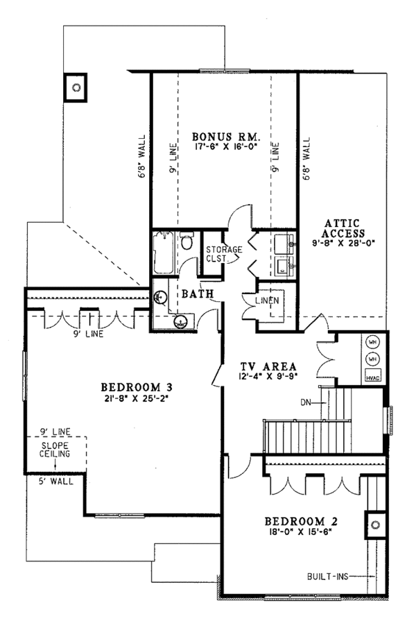 House Plan Design - Contemporary Floor Plan - Upper Floor Plan #17-2691