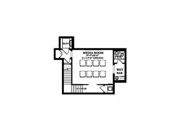 House Design - Mediterranean Floor Plan - Lower Floor Plan #1058-155