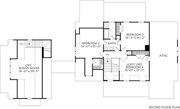 Farmhouse Floor Plan - Upper Floor Plan #927-1040
