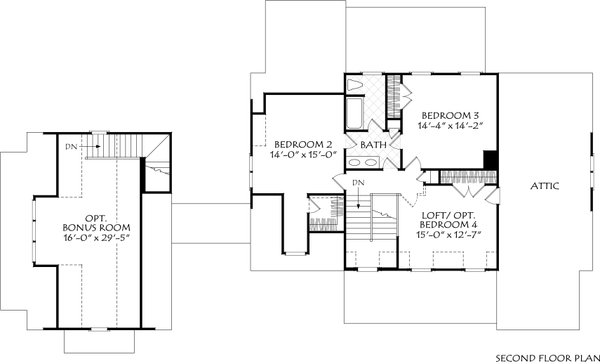 Farmhouse Floor Plan - Upper Floor Plan #927-1040