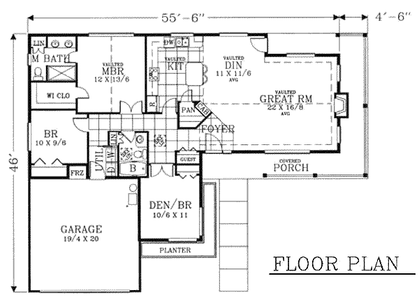 Ranch Floor Plan - Main Floor Plan #53-119