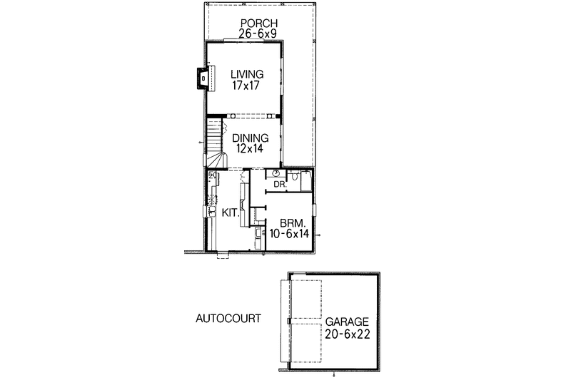 Architectural House Design - Floor Plan - Main Floor for Country House Plan #15-328 - 3 bed, 2.5 bath