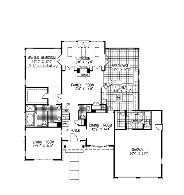 Architectural House Design - European Floor Plan - Main Floor Plan #953-67